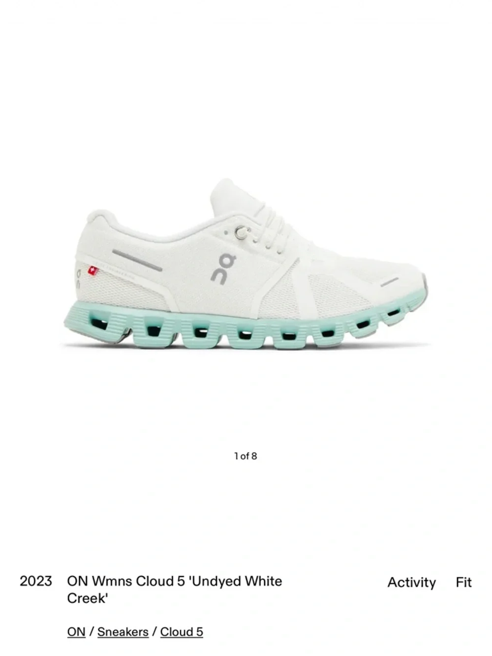 On Cloud 5 Sneakers – Undyed White Creek – Women’s 8 - Picture 8 of 8